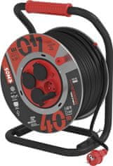 Emos Venkovní prodlužovací kabel na bubnu 40 m / 4 zás. / černý / guma-neopren / 230V / 2,5 mm2
