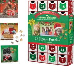 EuroGraphics Puzzle Adventní kalendář: Vánoční kočky 24x50 dílků
