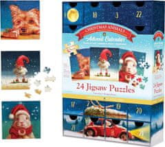 EuroGraphics Puzzle Adventní kalendář: Vánoční zvířátka 24x50 dílků
