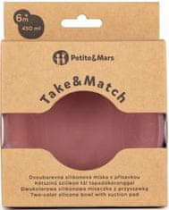 Petite&Mars Miska dvoubarevná silikonová Take&Match Dusty Rose 6m+