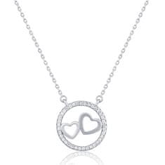 JVD Zamilovaný náhrdelník ze stříbra se zirkony SVLN0435XH2RO45