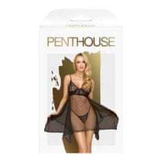 Penthouse Penthouse Naughty Doll (Black), svůdná košilka S/M