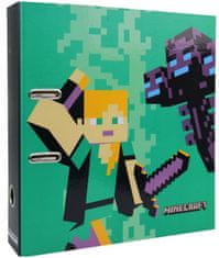 CurePink Kroužkový pořadač Minecraft: Characters (30 x 32 x 7 cm)