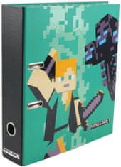 CurePink Kroužkový pořadač Minecraft: Characters (30 x 32 x 7 cm)