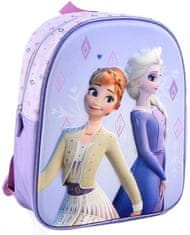 CurePink Dětský batoh Disney|Frozen|Ledové království: Anna & Elsa (objem 8 litrů|25 x 31 x 10 cm) fialový polyester