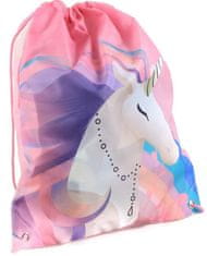 CurePink Batoh pytlík gym bag Unicorn: Rainbow Magic (32 x 41 cm)