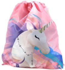 CurePink Batoh pytlík gym bag Unicorn: Rainbow Magic (32 x 41 cm)