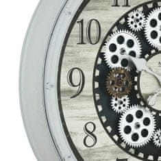 MPM QUALITY Designové plastové hodiny s ozubeným soukolím MPM Gears, bílá