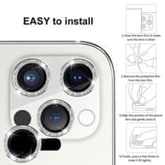 TopQ Tvrzené sklo HARD DIAMOND pro fotoaparát (LENS) pro Iphone 15 Pro - 15 Pro Max stříbrné (3 kusy)