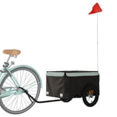 Greatstore Přívěsný vozík za kolo černý a šedý 30 kg železo