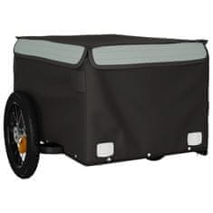 Greatstore Přívěsný vozík za kolo černý a šedý 30 kg železo