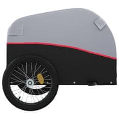 Greatstore Přívěsný vozík za kolo černý a červený 45 kg železo