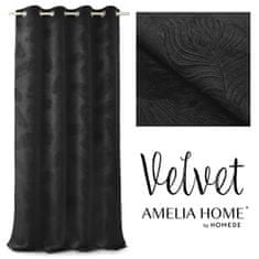 AmeliaHome Závěs Velvet Peacock černý, velikost 135x250