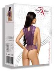 Beautynight Erotické body Emiliana purple + Ponožky Gatta Calzino Strech, fialová, L/XL