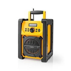 Nedis RDFM3100YW - FM Rádio na staveniště| 15 W | Bluetooth | IPX5 | Držadlo | Černá / Žlutá