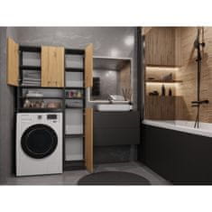 Veneti Koupelnová skříňka nad pračku RISTO 3 - dub artisan / antracitová