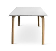Nábytek Texim Dřevěný jídelní stůl Zaha s bílou deskou 150x90 cm - 2. jakost