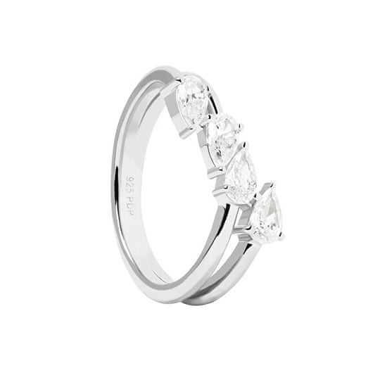 PDPAOLA Blyštivý stříbrný prsten se zirkony Terra Essentials AN02-861