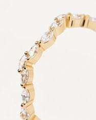 PDPAOLA Elegantní pozlacený prsten se zirkony Lake Essentials AN01-875 (Obvod 52 mm)