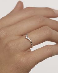 PDPAOLA Slušivý stříbrný prsten se zirkony Mini Crown Essentials AN02-826 (Obvod 56 mm)