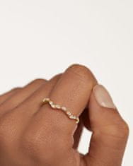 PDPAOLA Elegantní pozlacený prsten se zirkony Lake Essentials AN01-875 (Obvod 52 mm)