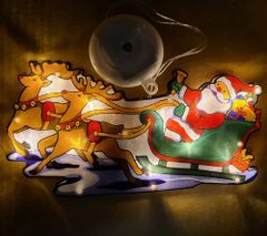 Foxter Svítící LED Santa Claus a sob 25 cm