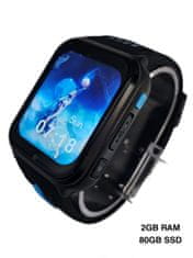 Dětské černo-modré 4G smart hodinky H1-2024 80GB s GPS a bezkonkurenční výdrží baterie