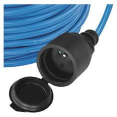 Emos Počasí odolný prodlužovací kabel 20 m / 1 zásuvka / modrý / silikon / 230 V / 1,5 mm2
