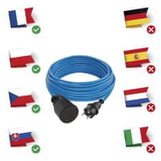 Emos Počasí odolný prodlužovací kabel 10 m / 1 zásuvka / modrý / silikon / 230 V / 1,5 mm2