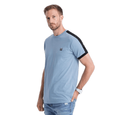 OMBRE Pánské bavlněné tričko V3 S1632 modré MDN124103 M