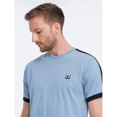 OMBRE Pánské bavlněné tričko V3 S1632 modré MDN124103 M