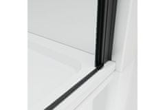 WellMall ALFA LINE Black 100 Čiré Sprchové dveře jednokřídlé s pevnou stěnou v rovině (80+20)