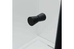 WellMall ALFA-V LINE Black 100 Čiré Sprchové dveře jednokřídlé s pevnou stěnou v rovině (85+20)