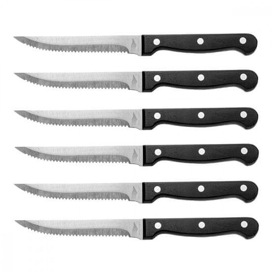 Northix Grilovací nože - Vroubkovaný nůž na maso - 6 ks