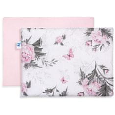 Pepi Plochý bavlněný polštář 30x40 Pink Flowers - PPD-1-PF-B