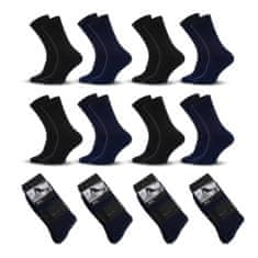 Aleszale 8x froté dlouhé tlusté bavlněné pánské lyžařské ponožky 39-42 - vícebarevné