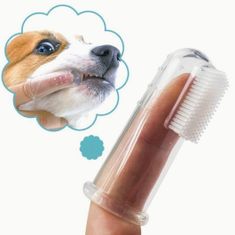 KN Silikonový kartáček na čištění zubů pro psy a kočky