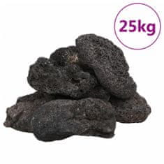 Greatstore Sopečné kameny 25 kg černé 10–30 cm