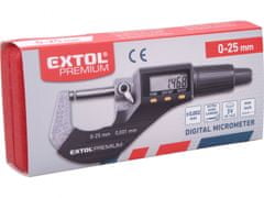 Extol Premium Mikrometr digitální, 0-25mm