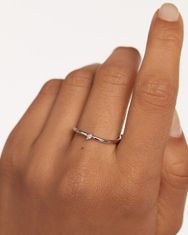 PDPAOLA Něžný stříbrný prsten se zirkonem Leaf Essentials AN02-842 (Obvod 58 mm)