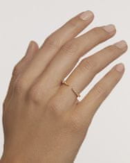 PDPAOLA Pozlacený otevřený prsten s čirými zirkony Stare Essentials AN01-803 (Obvod 58 mm)