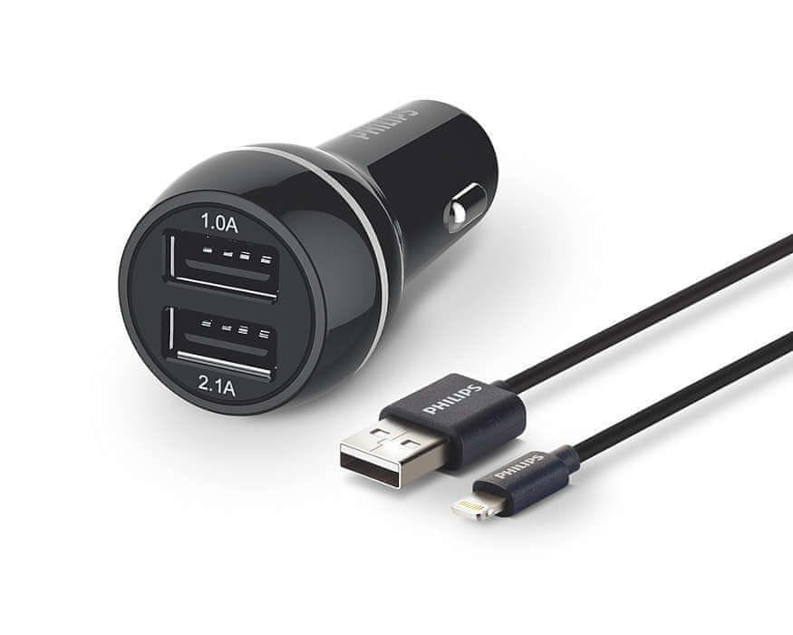Levně Philips duální USB nabíječka do auta DLP2357V/10