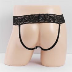 Temptly Sexy pánské krajkové kalhotky s kroužkem na penis a odhalenými hýžděmi