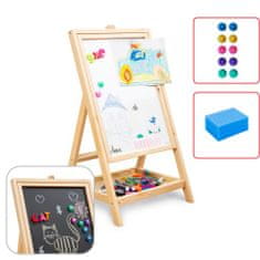 Allboards Allboards,Dřevěná, otočná křídová tabule na kreslení pro děti, magnetická, výška 79 cm,KIDS-EASEL02