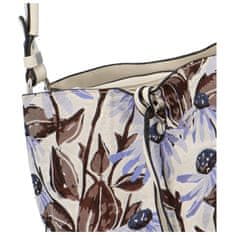 David Jones Květinová dámská koženková kabelka Elena, béžovo-fialová