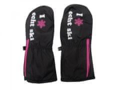 HolidaySport Dětské zimní lyžařské rukavice palčáky Echt C083 černá+růžová S