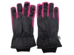 HolidaySport Juniorské zimní lyžařské rukavice C04 černá+růžová