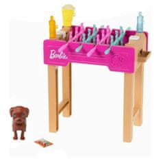 Lamps Barbie mini herní set s mazlíčkem Stolní fotbálek, Mattel GRG77