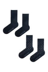 Avantgard Set Ponožky 2 páry 778-05028 Modrá a Modrá s puntíkem 39/42