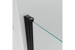 WellMall ALFA-V LINE Black 85 Grape Sprchové dveře jednokřídlé s pevnou stěnou v rovině (70+20)